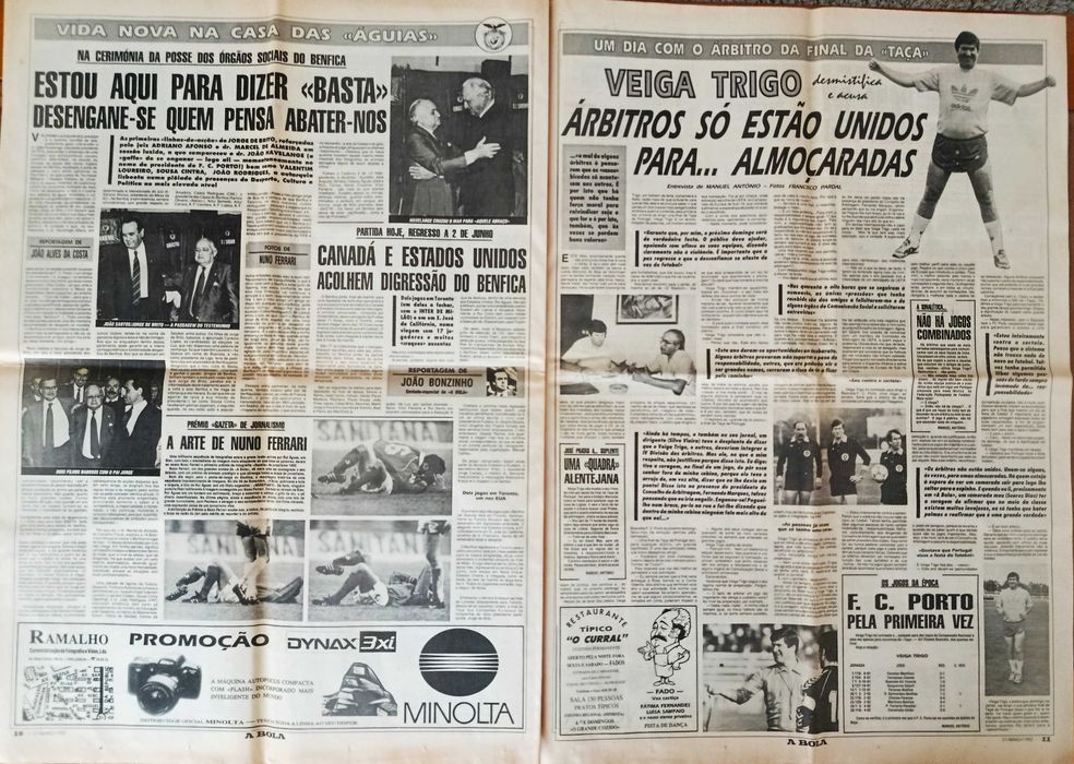 F.C.Porto - Campeão 1991-92 caricaturas - jornal A Bola de maio 1992