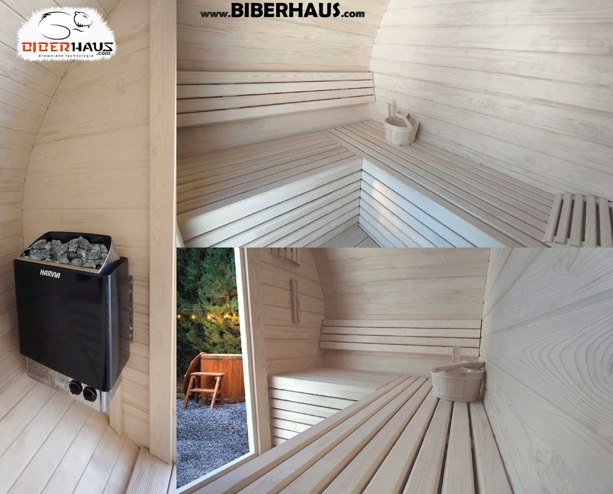 SAUNA Ogrodowa 150 cm MIKRO 2/3 osob +GRATIS Beczka 500L +Akcesoria 3 DNI DOSTAWA