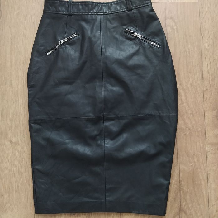 Skórzana spódnica midi, skóra naturalna