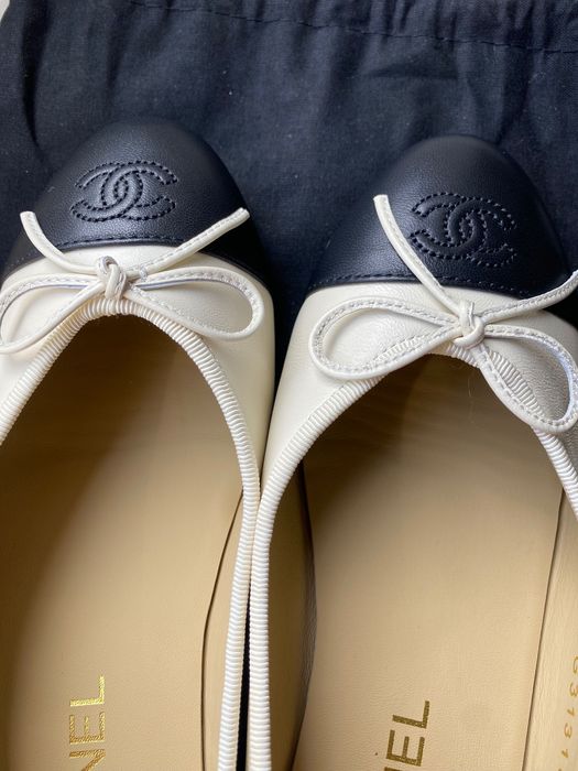 Balerinki Chanel rozmiar 39 beżowe ze skóry