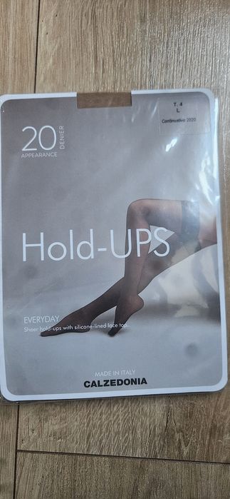 Pończochy samonośne calzedonia L cieliste beżowe cienkie 20den