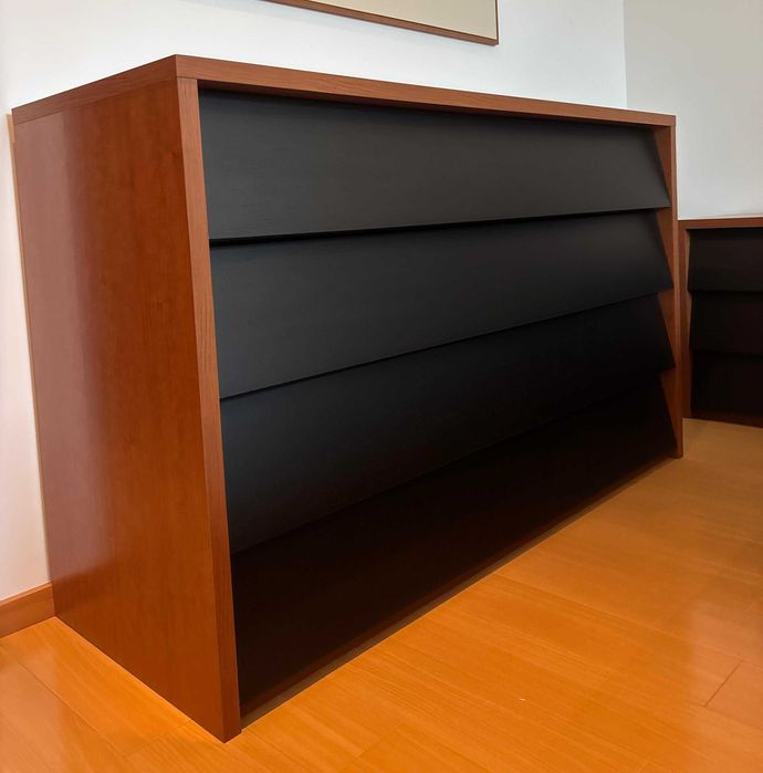 Conjunto Quarto Completo JOM Lagoa - COMO NOVO - Madeira e Preto