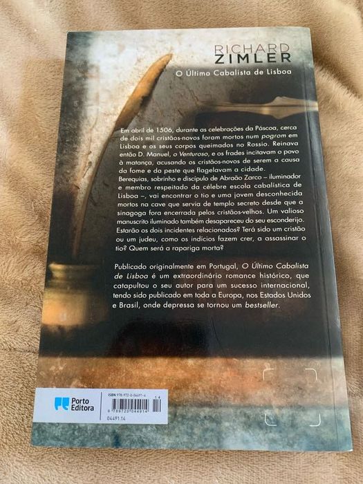 Livro "O Último Cabalista de Lisboa", de Richard Zimler