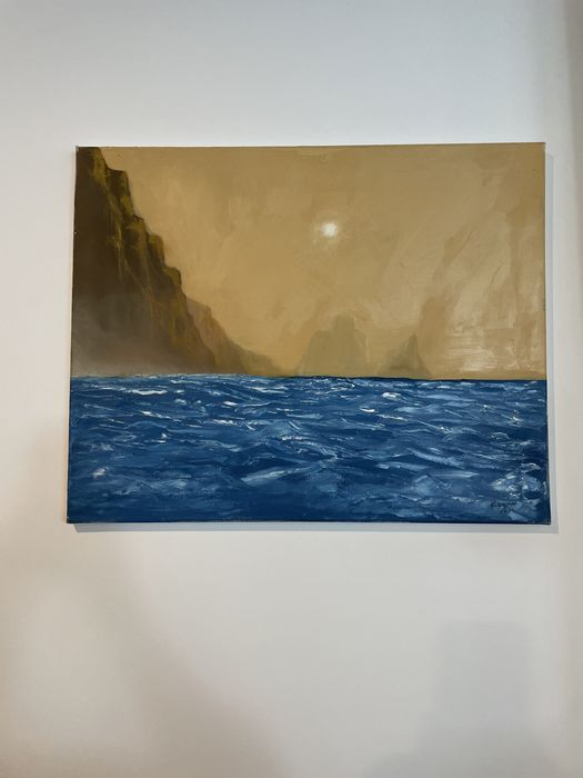 Tela com pintura a óleo