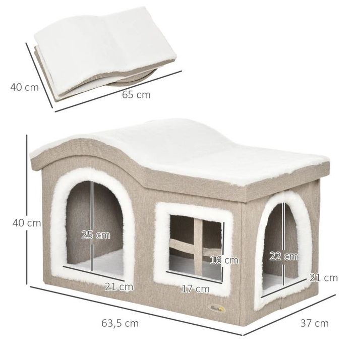 PawHut Casa Dobrável para Gatos