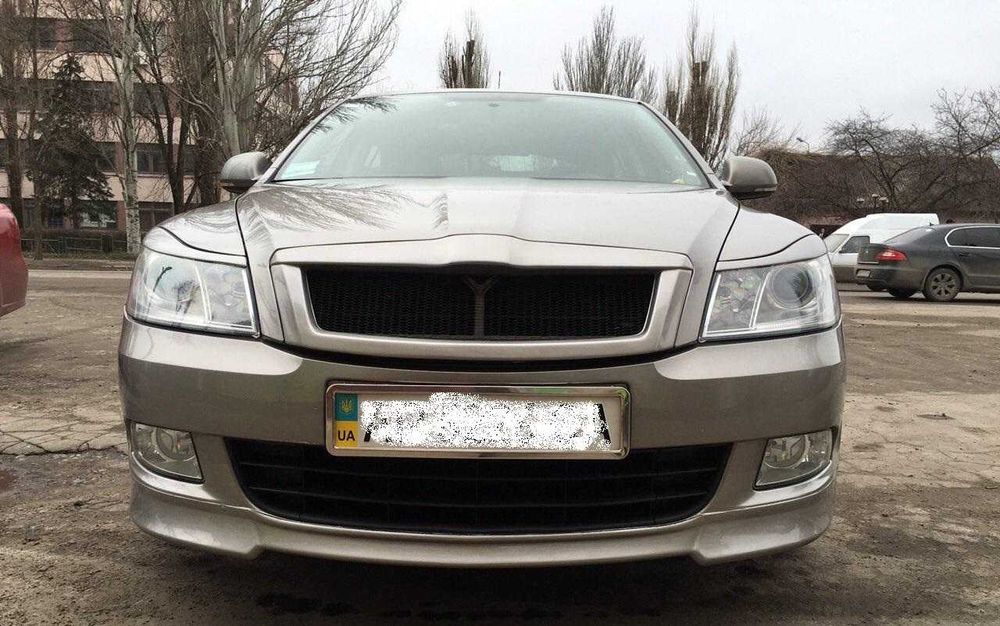 Юбка передняя на Шкода Октавия А5 юбка на бампер Skoda Octavia Тур А4 ...