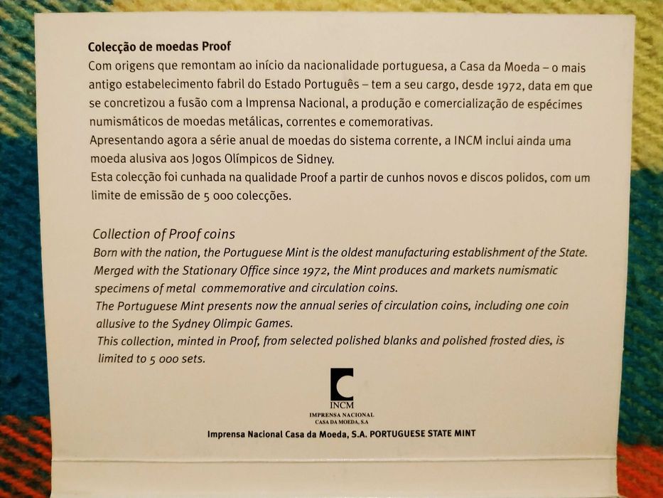 Portugal - série de moedas proof de 2000