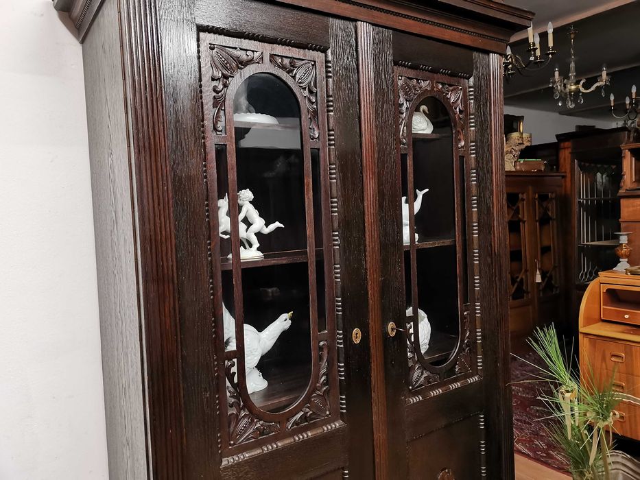 Dębowa biblioteczka witryna  antyk 712/2025