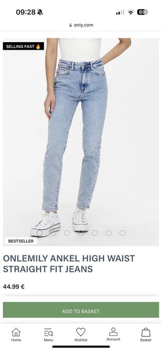 Блакитні джинси only xs 32