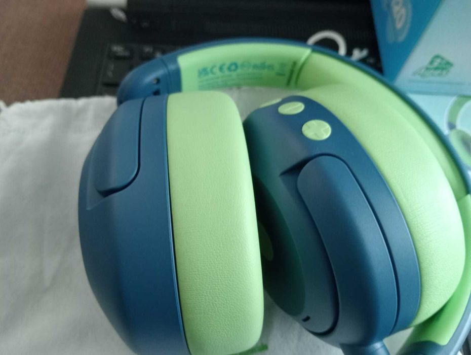 Auscultadores Bluetooth Infantis iClever BTH20 – Azul/Verde – NOVOS