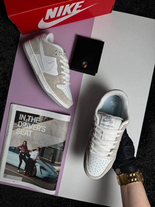 Женские кроссовки найк данк лоу Nike SB Dunk Low Pro Beige White