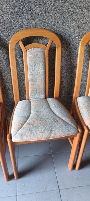 Drewniane tapicerowane krzesła - komplet 6 szt
