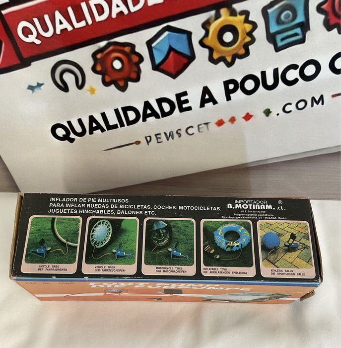 Bomba de Pé Cilindro com Manómetro e Adaptadores