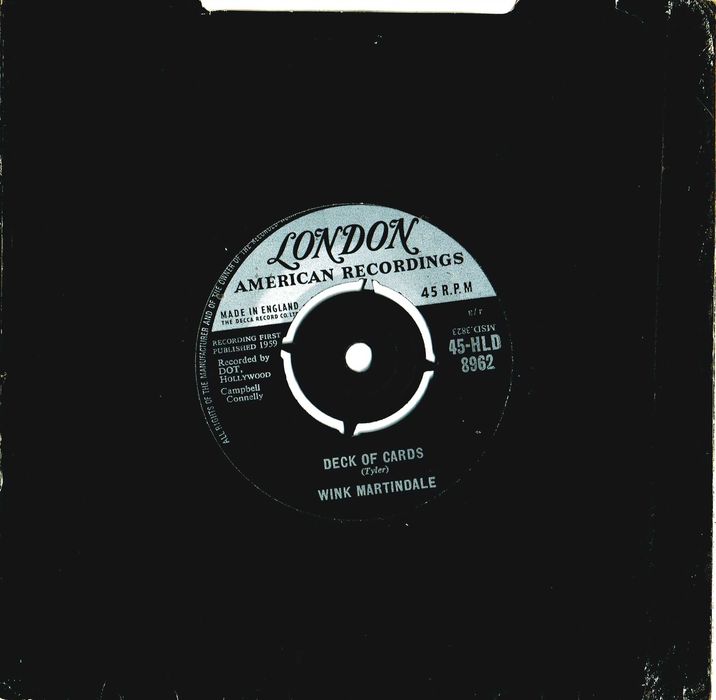 Wink Martindale – Deck Of Cards - 7" 45 rpm - 1959