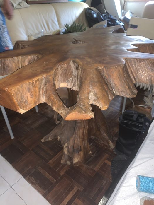 Mesa e banco ristico artisticopata casa oujardim esplanada casa de cam
