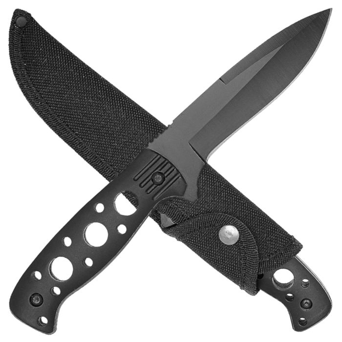 NOWY ⇒ Czarny nóż taktyczny full-tang survivalowy N-307b gerber ka-bar