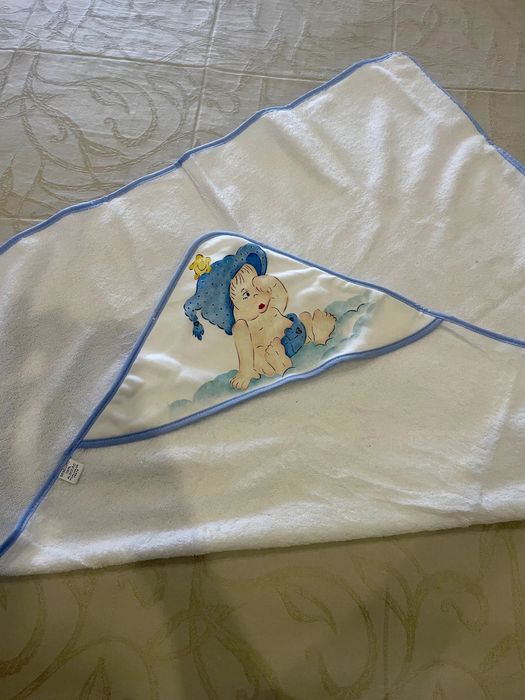 Conjunto toalha banho, fralda e babete BEBE menino - NOVO