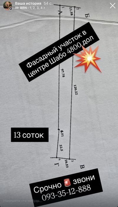 Фасадный участок в Шабо