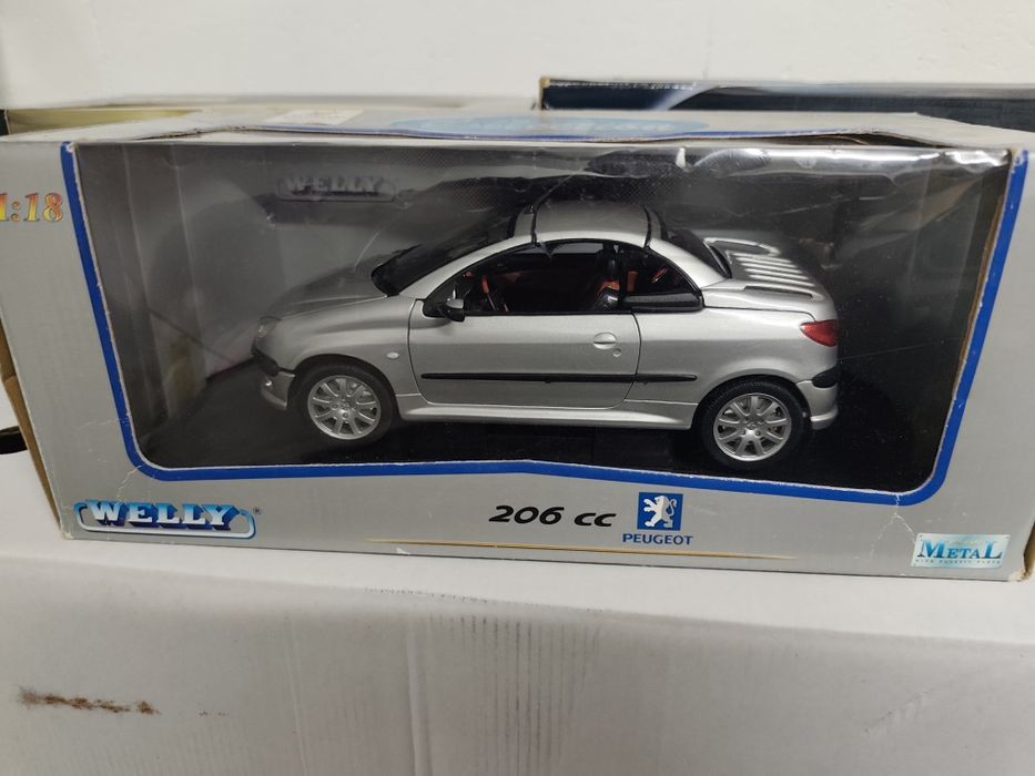 1/18 Peugeot 206 cabrio welly carro coleção miniatura