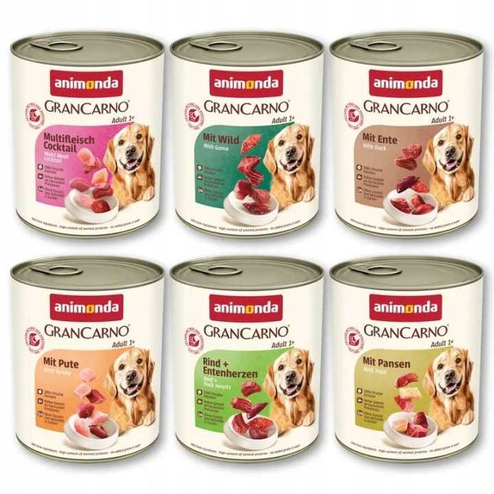 Animonda GranCarno MIX 6 SMAKÓW 6x 800g
