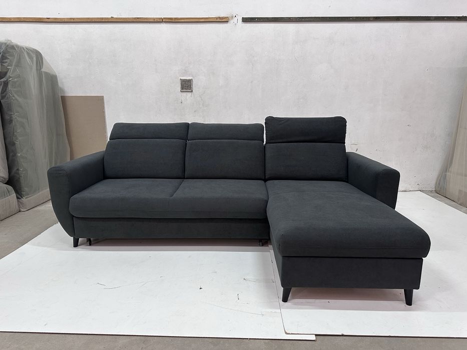 Narożnik 258 x 168 cm- funkcja spania, pojemnik, regulowane zagłówki