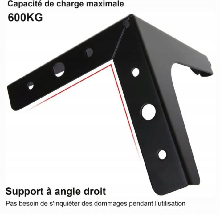 Nóżki meblowe 15 cm, metalowe, czarne, 8 SZTUK, 800kg