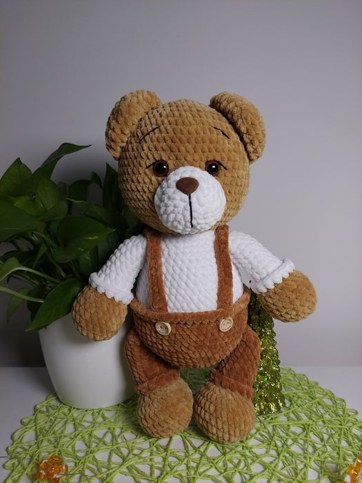 Miś na szydełku maskotka pluszak zabawka prezent handmade