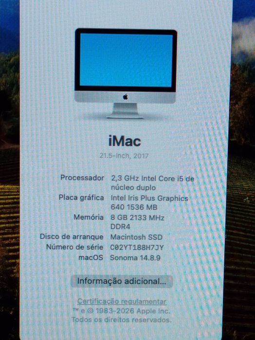  iMac 21.5 i5 8gb e SSD 256gb + hdd 1Tb