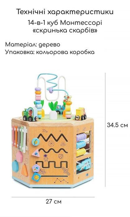 БІзікуб/бізіборд іграшка монтесорі БІЗІ ХАУС/бизиборд/бизикуб