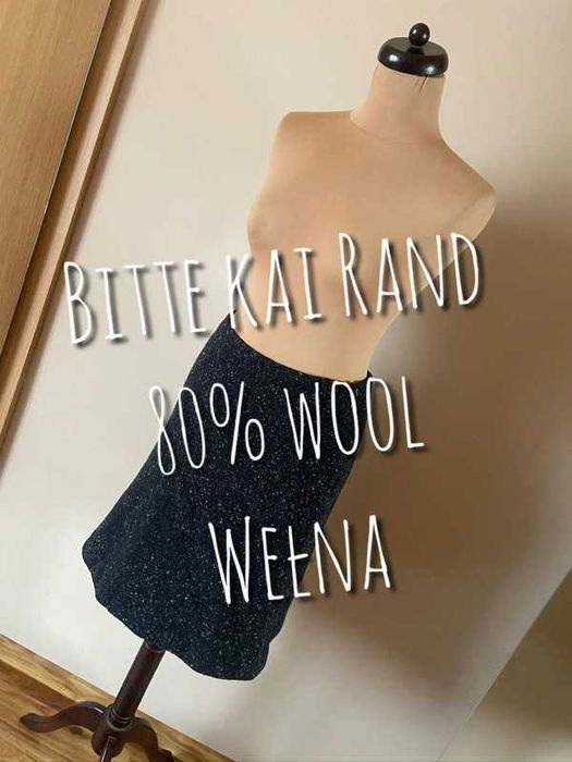 36 38 bitte kair rand wool welna basic midi spodnica trapez capsule