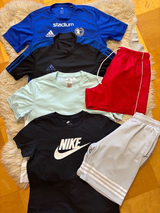 Markowy zestaw sportowy tshirty spodenki Nike Adidas S/M