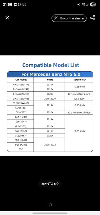 Módulo marca Anyfar ntg 6 para mercedes