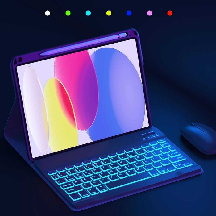 Шкіряний чохол+ клавіатура BLUETOOTH Huawei Matepad SE 11  2024 RGB