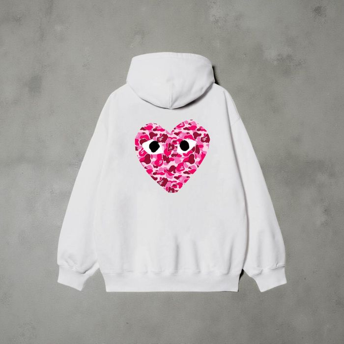 Мужское Худи Comme des Garcons Play Logo унисекс плей толстовка кофта