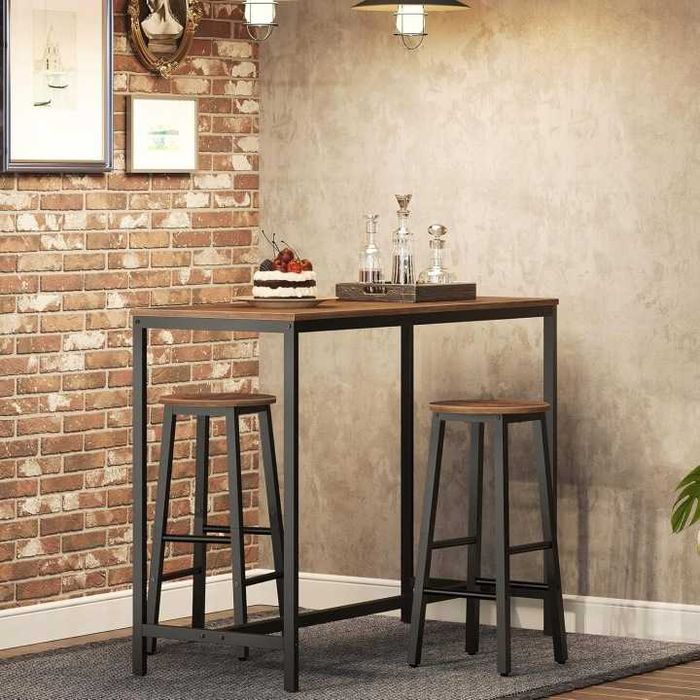 HOOBRO taborety barowe 2 szt 65 cm industrialne loft rustykalne