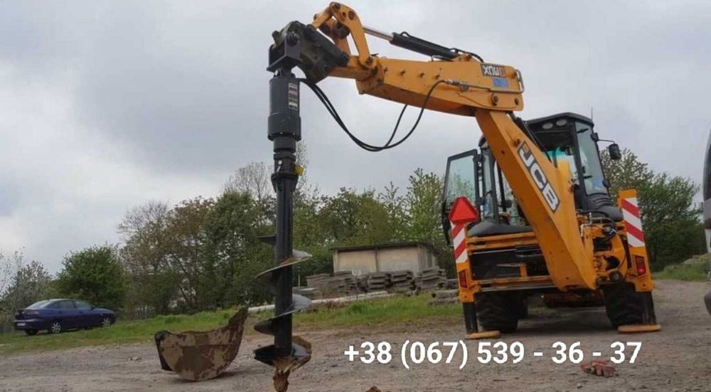 Послуги Оренда гідробура ямобура/Услуги Аренда гидробура JCB 3CX