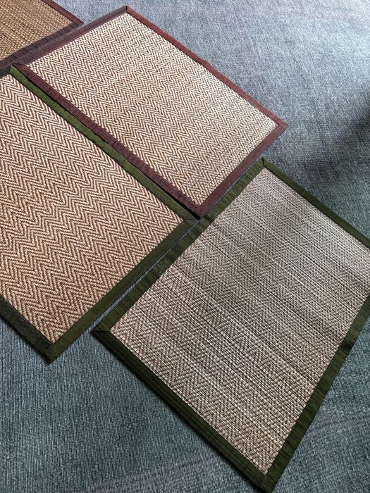 Natural Woven Reed Placemats and Coasters Set of 4 for Dining Table