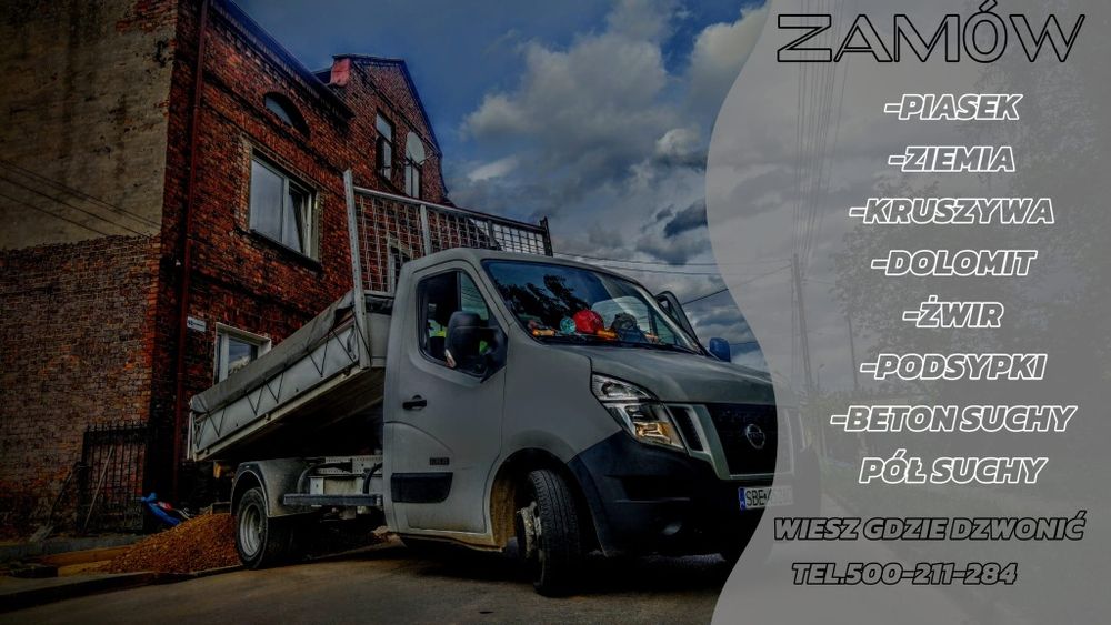 Piasek Żwir Dolomit Beton Podsypka Ziemia Gruz Cement podsypka PCP