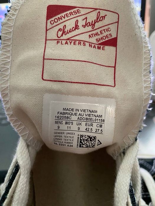 converse chuck jaylor 70 162058C sneaker shoes розмер 42,5(27,5 см)
