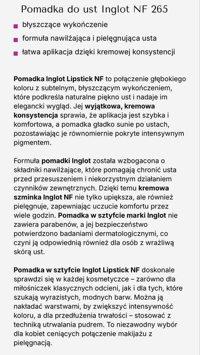 Pomadka Inglot 265