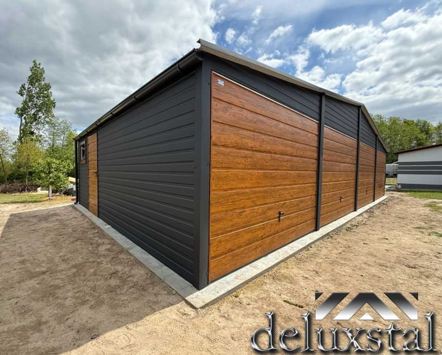 Garaze blaszane garaz 12x6 konstrukcja ocynkowana poziom