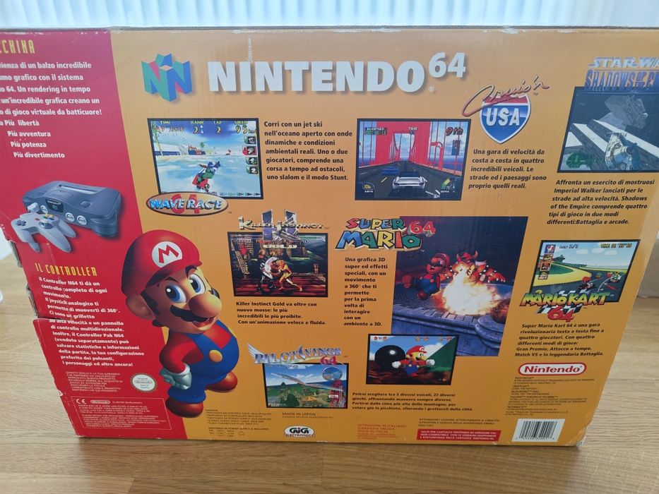 Nintendo 64 em caixa + Jogo Mario 64
