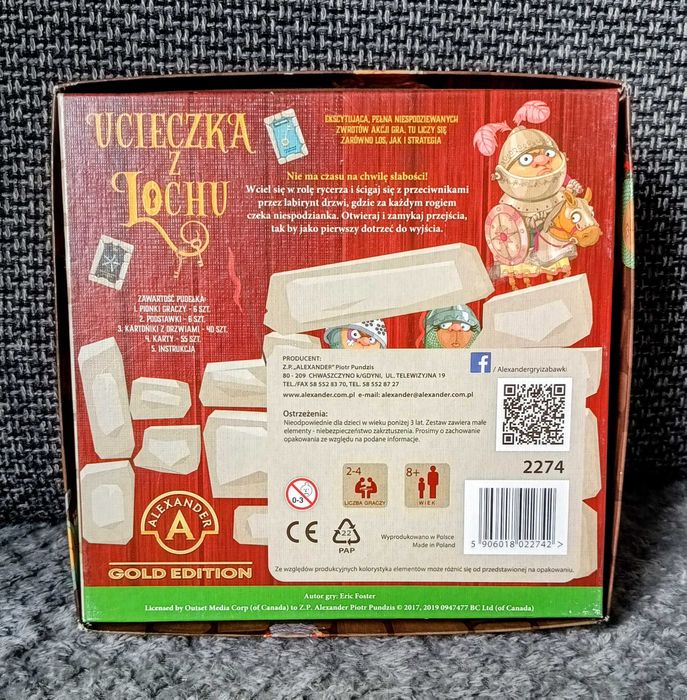 Ucieczka z lochu, planszowa gra rodzinna, stan bardzo dobry