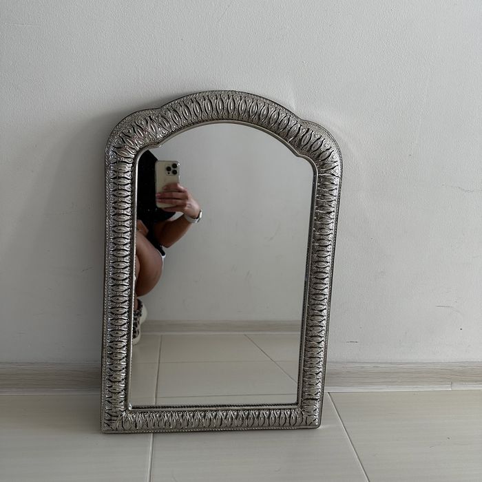 Lustro glamour loft nowoczesne srebrne srebro