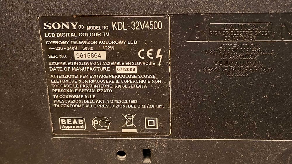 Sony Bravia32" 32V4500