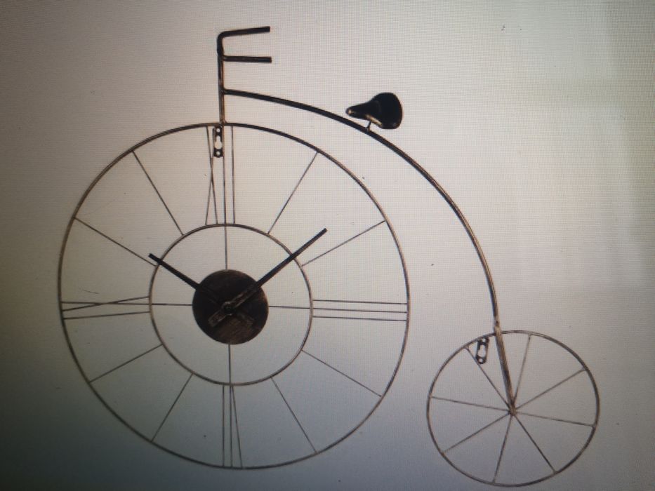 Zegar ścienny duży metalowy Rower Retro