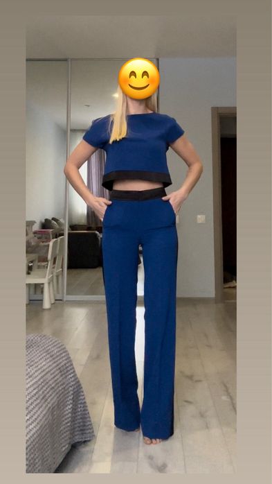 Брючний костюм синій / електрик