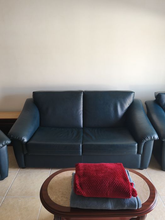 Sofas Pele azul (3) (com defeitos)