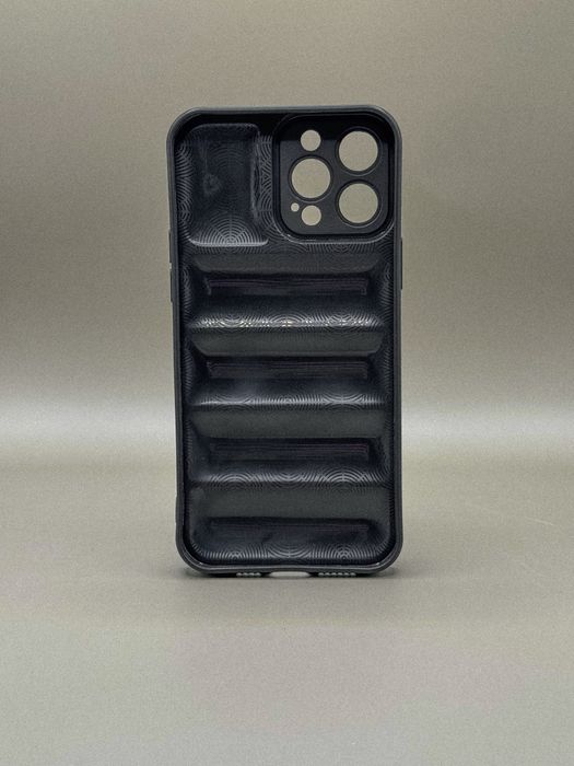 Силиконовый черный чехол пуховик Puffer The North Face на iPhone