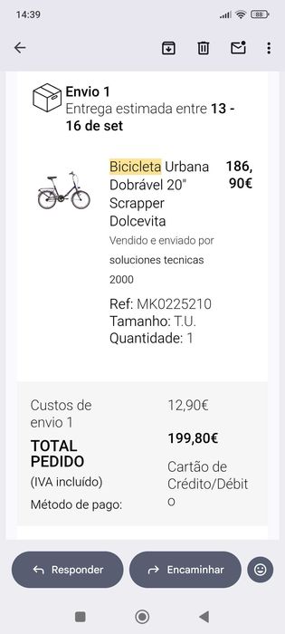 Bicicleta dobrável roda 20